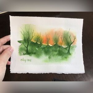 Original Abstract Landscape Watercolor